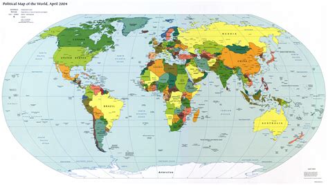large detailed political map   world  capitals  major cities  world