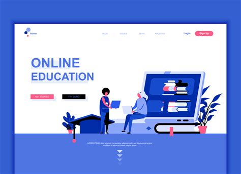 modern flat web page design template concept   education  vector art  vecteezy