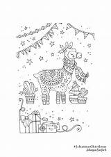 Christmas Basford Johanna Colouring Pages Coloring Llama Lama Downloads Winter Navidad Coloriages Adult Mandalas Pokemon Coloriage Adults Choose Board sketch template