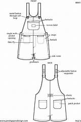 Technical Drawing Fashion Overalls Description Sewing Kids Drawings sketch template