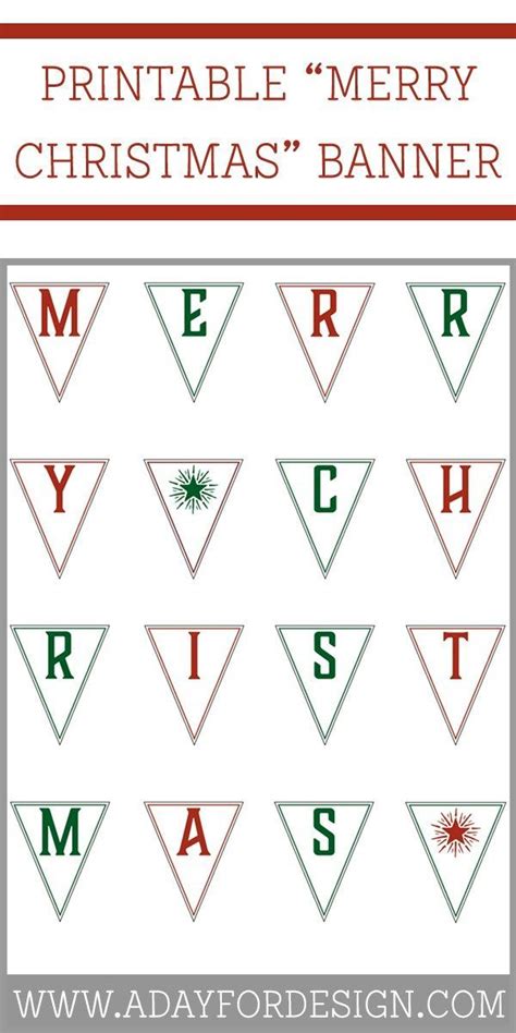printable merry christmas banner  day  design christmas banners
