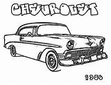 Coloring Pages Chevy Car Cars 1956 Old Truck Chevrolet Muscle Camaro Silverado Drawing Trucks Antique Color Outline Cool S10 Printable sketch template