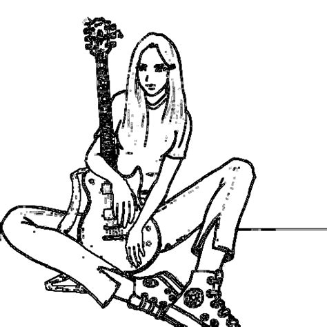 rock guitar coloring pages