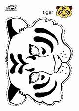 Tiger Mask Printable Kids Animal Masks Print Easy Crafts Drawing Scouts Head Cut Templates Cub Template Colour Coloring Krokotak Jungle sketch template