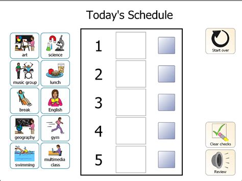 visual schedule template task list templates