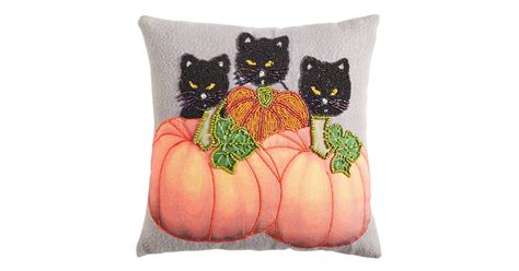 black cats and pumpkins pillow best pier 1 halloween decor 2019