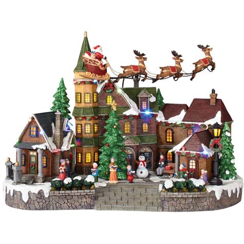 home accents holiday   animated musical led village  santa