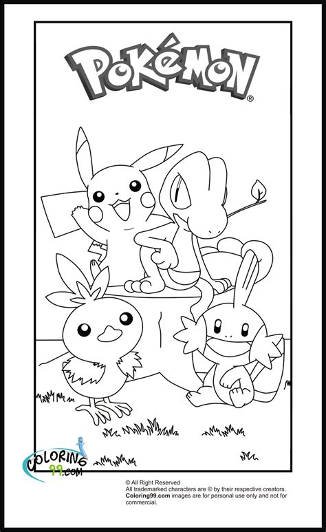 pikachu  friends coloring page
