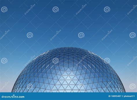 geodetische koepel stock afbeelding image  weerspiegelend