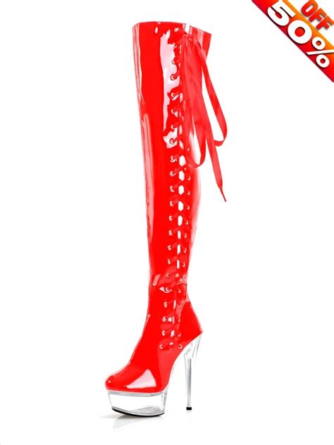 6 Inches Stripper Fashion Sexy Fetish Over The Knee Thigh High Boots