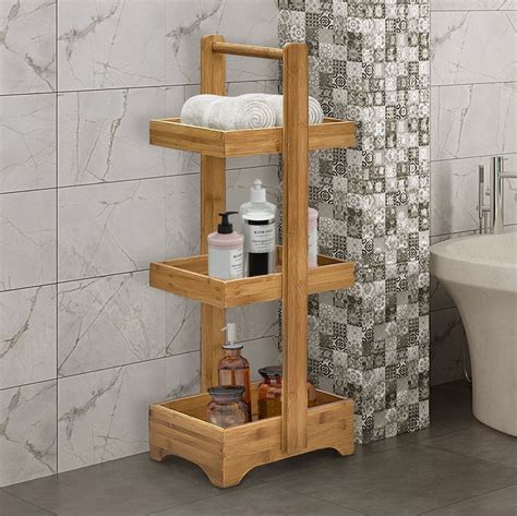 braewyn solid wood  standing bathroom shelves   bathroom