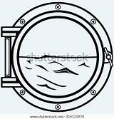 Porthole Metallic Isolated Background Blue Ship Shutterstock sketch template