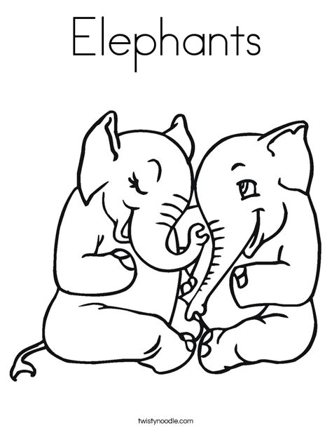 elephants coloring page twisty noodle