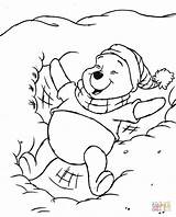 Coloring Pooh Pages Snow Printable sketch template