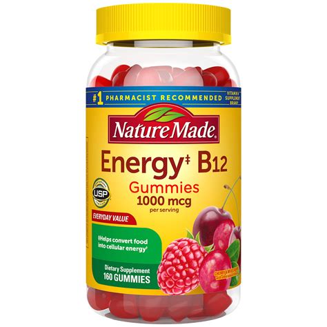 Nature Made Energy B12 1000 Mcg Gummies 160 Count Value Size