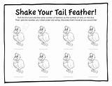 Feathers Shake Tail Coloring sketch template