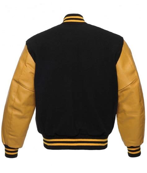 mens yellow  black letterman jacket college varsity bomber jacket