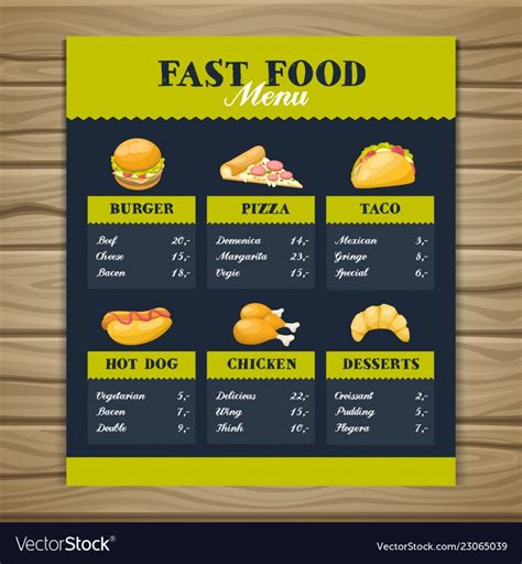 street food menu template