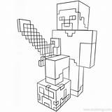 Minecraft Pickaxe Xcolorings sketch template