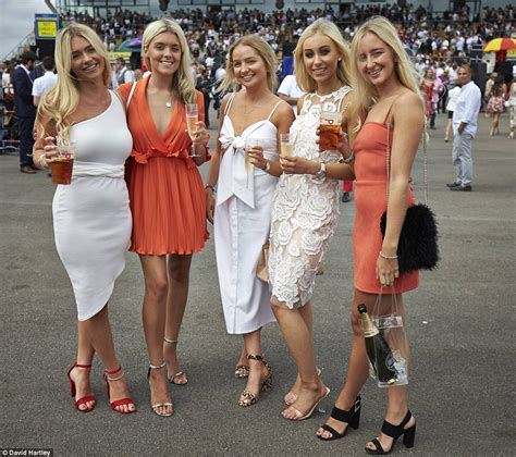 fancy frocks galore  women descend  newbury races  ladies day