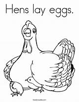 Coloring Hen Chicken Eggs Egg Lay Hens Chick Pages Chicks Lays Drawing Cluck Says Print French Noodle Outline Twisty Tracing sketch template