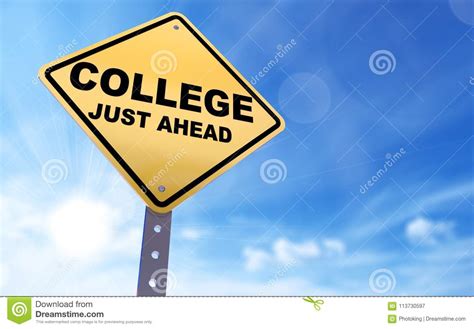 college sign stock illustration illustration of roadsign 113730597