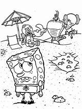 Spongebob Coloring Color Print Pages Sad Printable Rather Poor Looking He Look sketch template