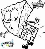 Squarepants Sponge Coloringhome Esponja Gangsta sketch template