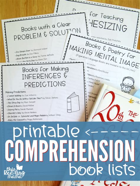 printable comprehension reading lists thrifty homeschoolers