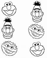 Sesame Street Coloring Pages Characters Ernie Face Bert Faces Printable Color Print Rocks Templates Getcolorings Birthday Party Burt Elmo Book sketch template