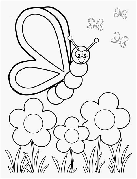 coloring page butterfly flower hd png  transparent png image