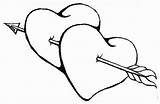 Coloring Arrow Heart Symbol Popular Valentine sketch template