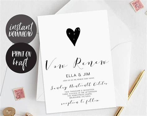 vow renewal invitation template instant     instant