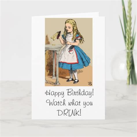 Happy Birthday Alice In Wonderland Card