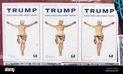 political satire poster titled trump  portland great  shows