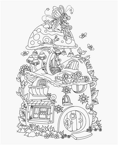 cute fairy house coloring page  transparent clipart clipartkey