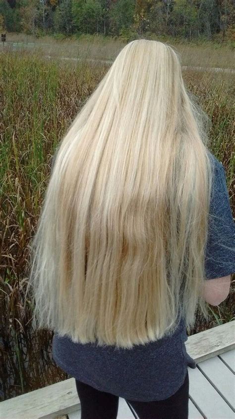 freshly trimmed nearly super long blonde hair of my girlfriend long