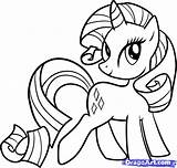 Pony Rarity Little Drawing Coloring Pages Draw Colouring Dragoart Kids Mlp sketch template