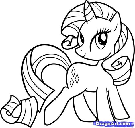 mlp printable coloring pages   draw rarity   pony