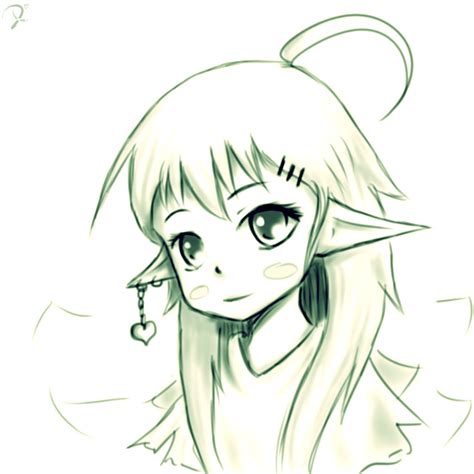 elf girl sketch  aoitamashi  deviantart