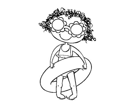 girl  floral glasses coloring page coloringcrewcom