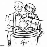 Baptism Coloring Catholic sketch template