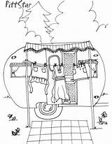 Coloring Pages Laundry Trailer Getcolorings Printable Instant Color Etsy sketch template