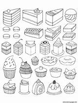 Coloring Cupcakes Adult Pages Cakes Little Printable Print sketch template