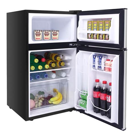 zimtown  cu ft mini fridge  door design refrigerator  freezer gray walmartcom