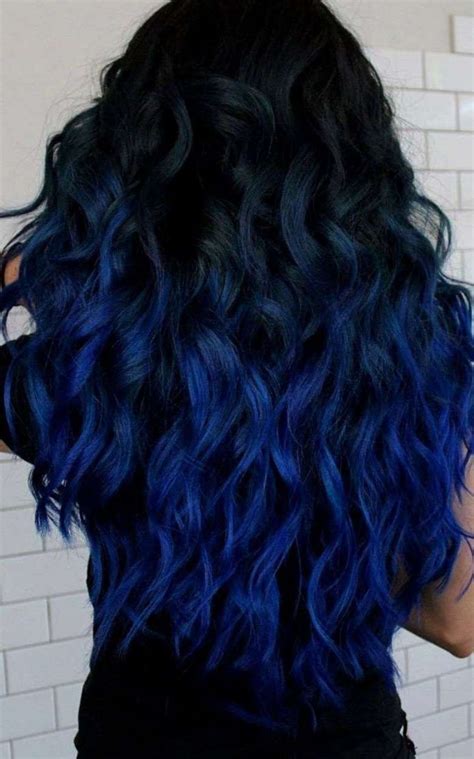 capelli neri con punte blu hair styles blue ombre hair hair color dark