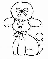 Christmas Coloring Poodle Pages Dog Animals Easy Cute Men Poodles Wise Color Three Skirt Kids Chow Cliparts Print Printable Animal sketch template