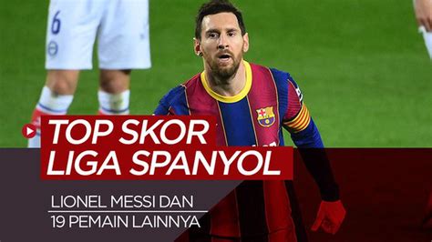 motion grafis daftar top skor liga spanyol   terakhir lionel