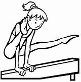 Coloring Gymnastic Pages Beam Balance Gymnastics Printable Getdrawings sketch template