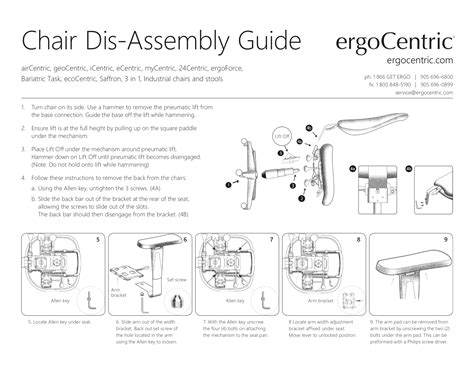 task chair disassembly instructions ergocentric